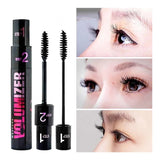 1PC 2in1 Black Double Purpose Mascara Waterproof Lengthen Lash Extension Sweatproof Curling Brushes Eye Fiber Mascara Eyelashes