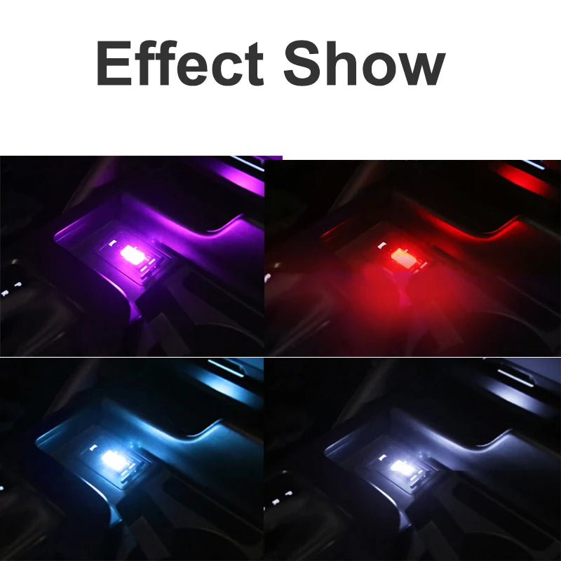 Mini Car Interior Ambient Lights Atmosphere Lamp USB LED Car Lights PC Car Decoration Light Plug and Play Decor Lamp Lighting