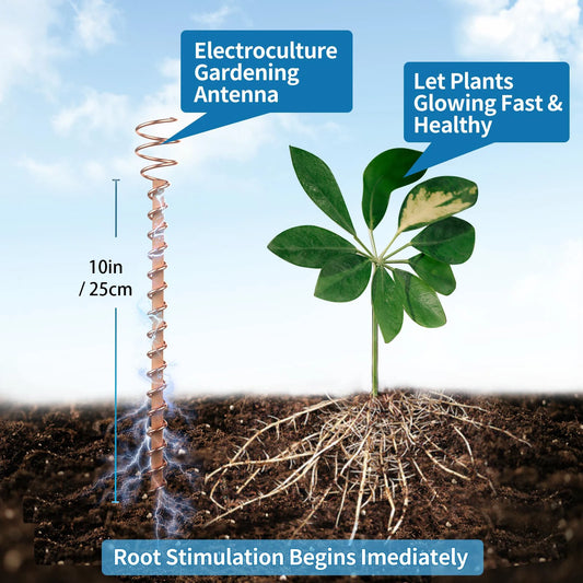 1/2/3 piezas de estacas para plantas de electrocultivo, antenas de bobina de cobre para jardinería, para cultivar plantas y vegetales de jardín mediante energía etérea.