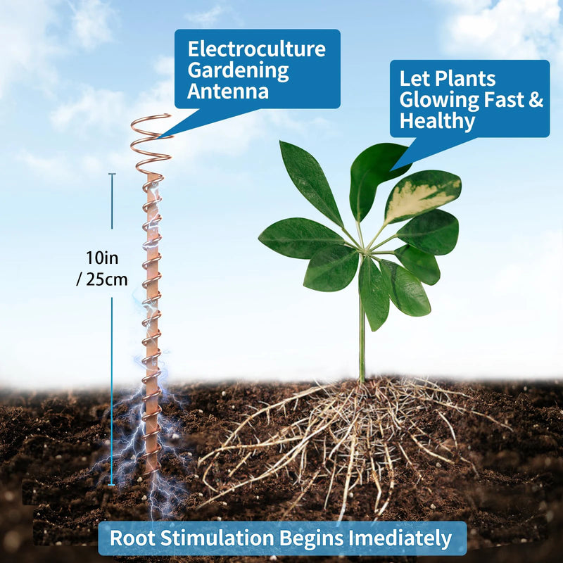 1/2/3PCS Electroculture Plant Stakes Gardening Copper Coil Antennas for Growing Garden Plants and Vegetables Using Ether Energy