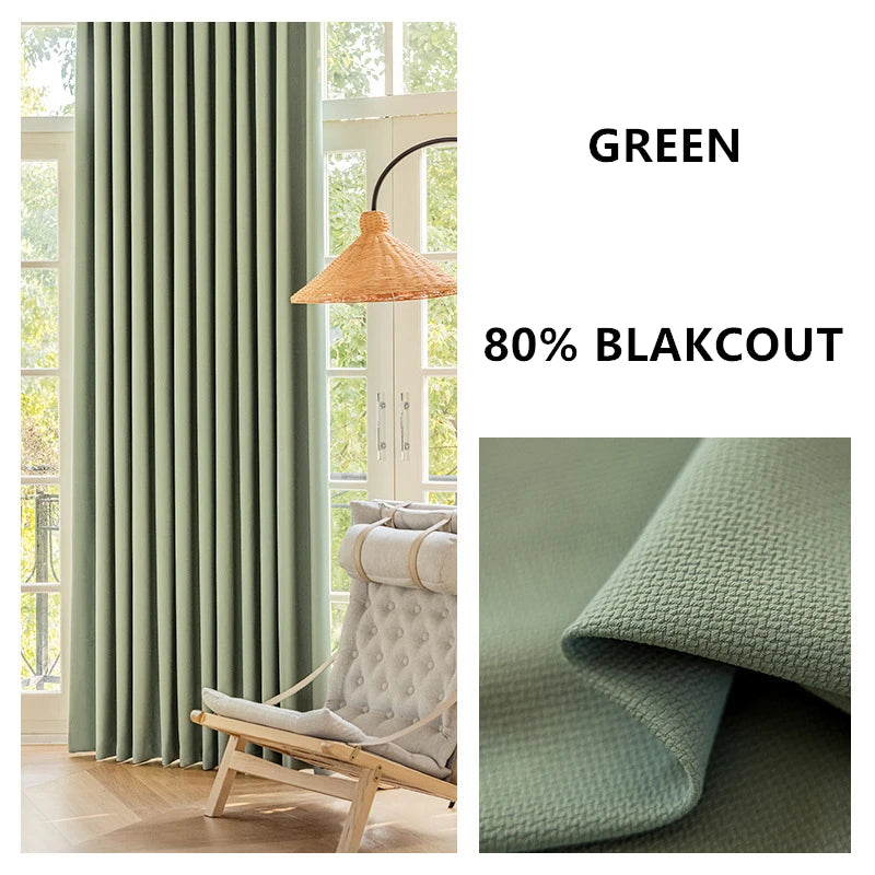 310cm Height Custom Made Thickened Solid Color Double-Sided Jacquard 80%-90% Blackout Living Room Curtains Bedroom Curtains