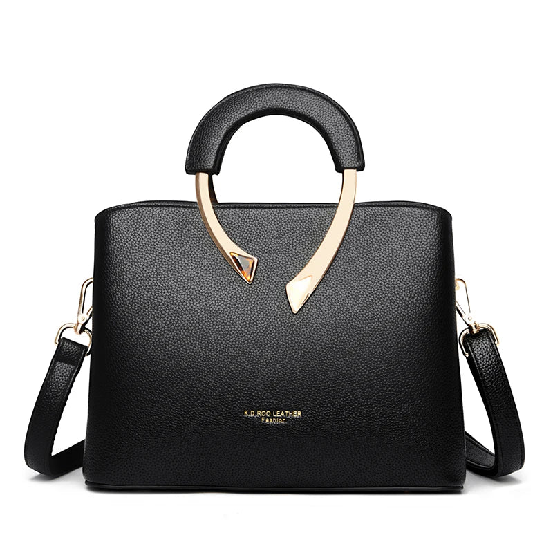 2026 New Style Crossbody Bag Medium Mom Bag Lychee Pattern Large Soft PU Zipper Closure Daily Use Fashionable Ladies Handbag Sac