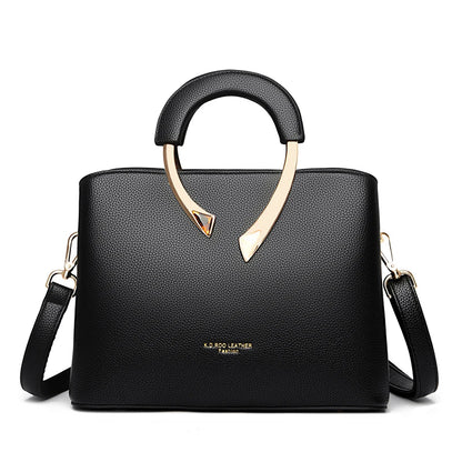 2026 New Style Crossbody Bag Medium Mom Bag Lychee Pattern Large Soft PU Zipper Closure Daily Use Fashionable Ladies Handbag Sac