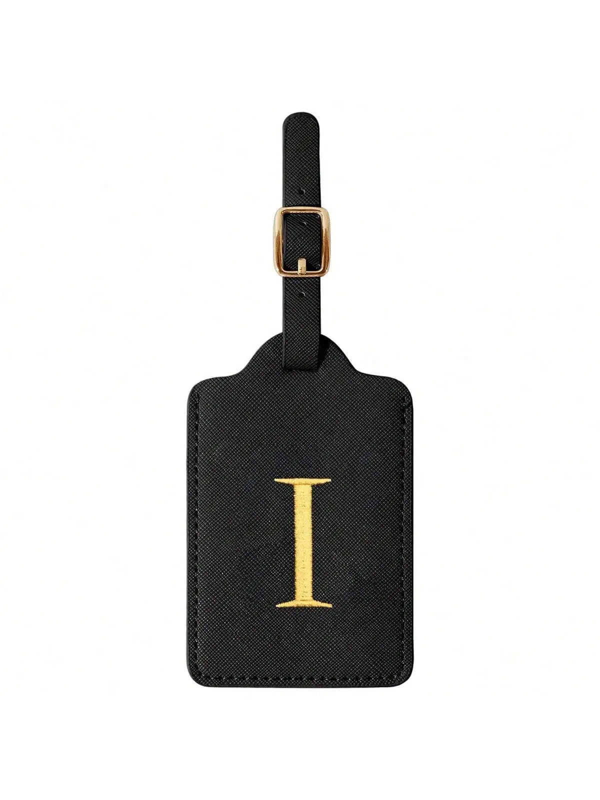 PU Leather Luggage Tag for Travel - Durable Suitcase ID Tag with Privacy Cover & Name Card Slot (A-Z) liu