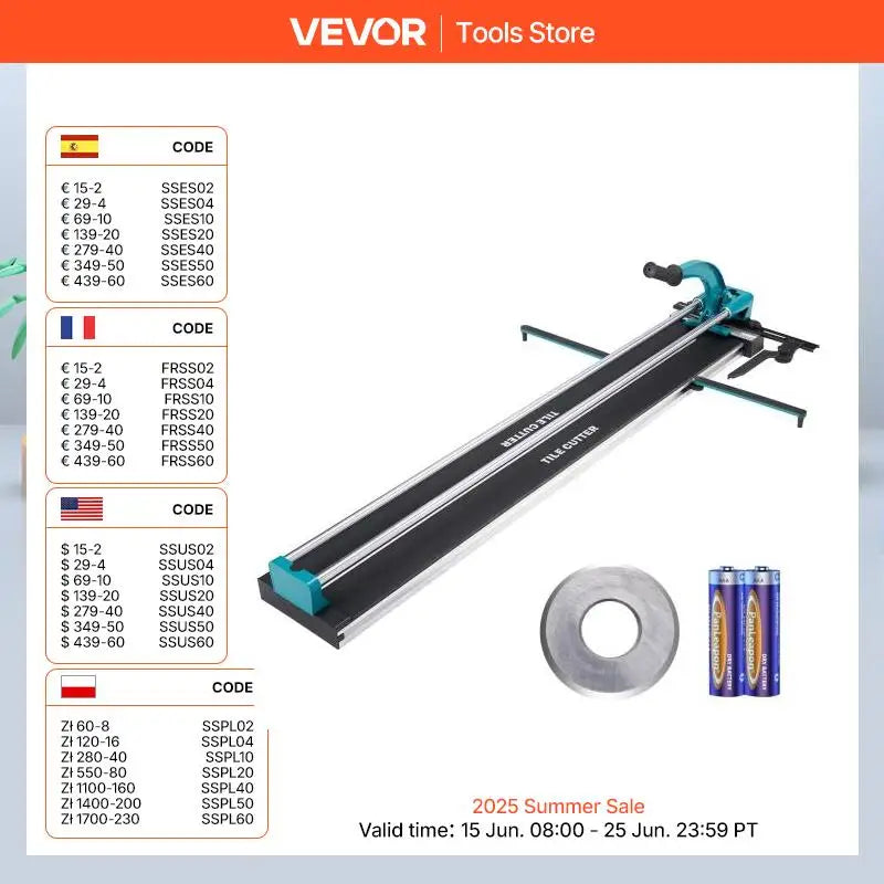 SucceBuy Manual Tile Cutter Laser Positioning Single Rails Supporting Feet Professional Push Knife for Cutting Ceramic Porcelain