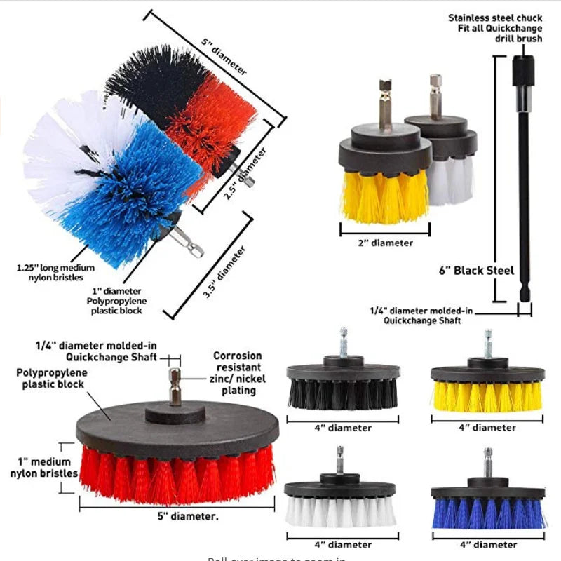4 pces-31 pces power esfrega almofadas purificador kits de escova de limpeza de cozinha limpador multiuso esfrega escovas de broca elétrica sem fio