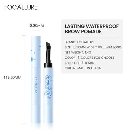FOCALLURE 3D Eyebrow Gel Cream 2 In 1 Eyeliner Pencil 3 Colors Waterproof Long-lasting Eyebrow Pomade Enhancers Makeup Cosmetics