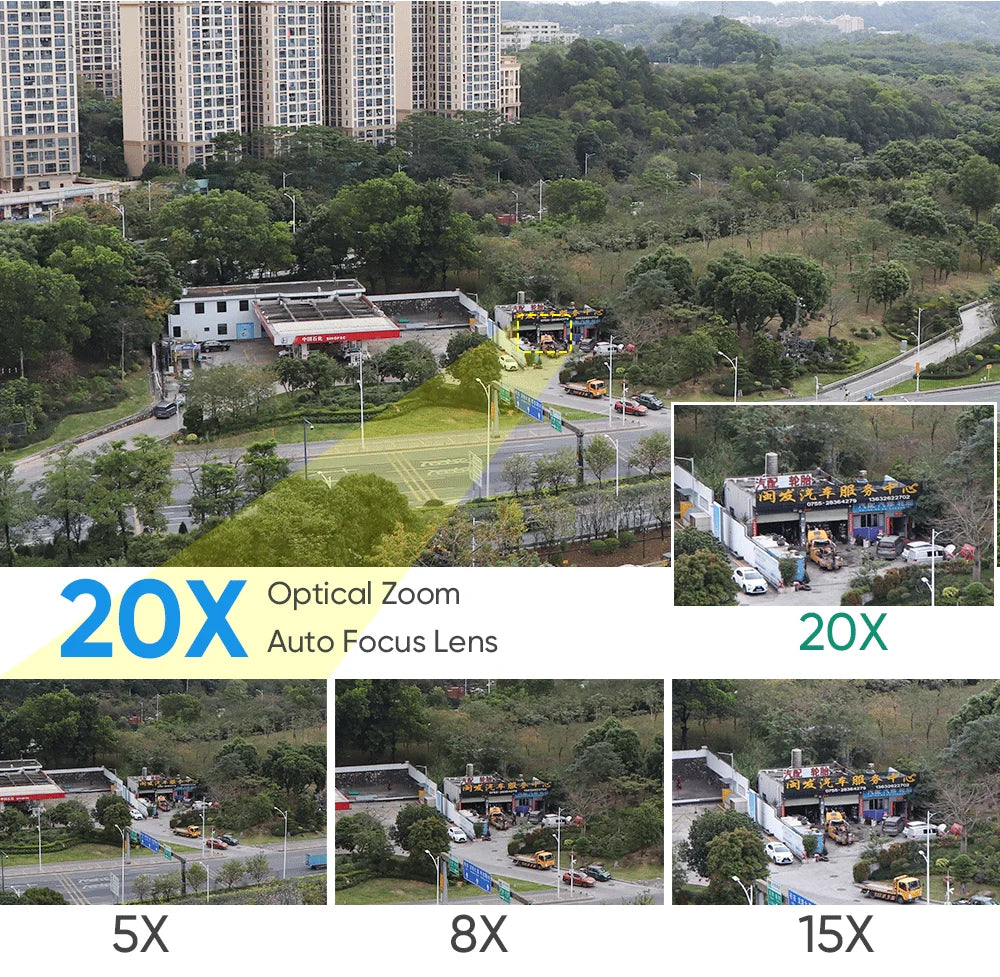 LS VISION 10K Outdoor WiFi Camera 20X Zoom Three Screen CCTV External IP Cam 20MP Security Ai Tracking Video Surveillance Camera