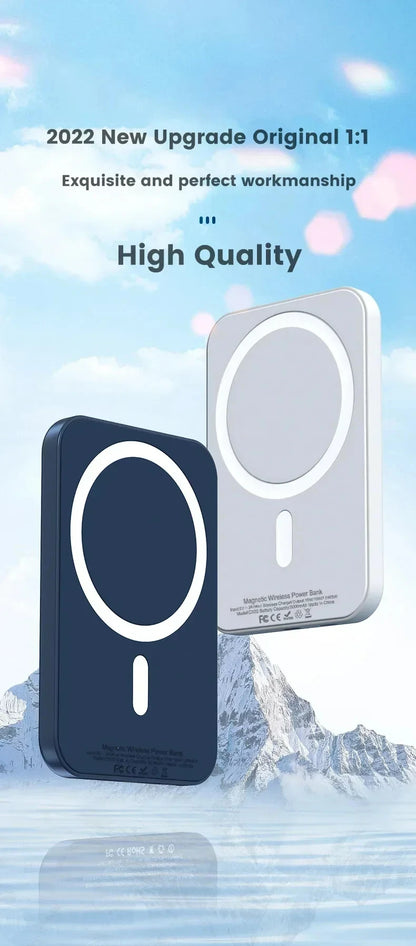 Portable Magnetic Auxiliary Spare External Magnetic Battery Pack Power Bank Wireless Charger For iphone 13 14 15 16 Power bank