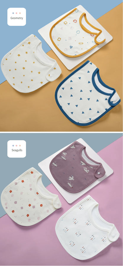3pcs/set Baby Girl Boy Feeding Bibs Waterproof Apron Cartoon Towel Kids Toddler Dinner Bandanas Burp Cloths Baby Accessories