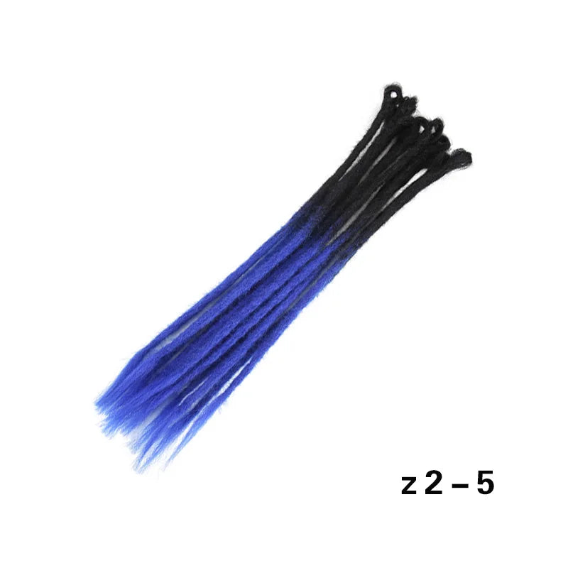 20 Polegada sintético 100% artesanal dreadlock extensões de cabelo fino crochê trançado cabelo backcombed dreads reggae estilo cabelo hippie
