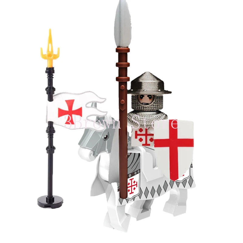 MOC Medieval Building Blocks Castle Knight Western Cowboy Historical Army Cavalry Horse Soldier Gun Kid Toy Gift Brick DIY S040