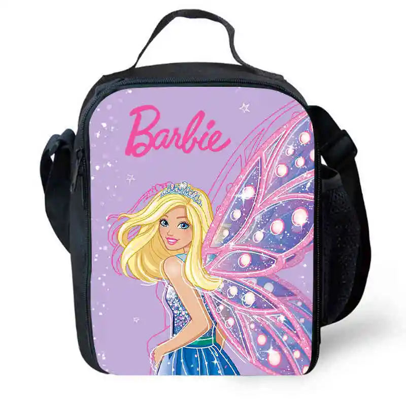 Mochila escolar infantil con diseño de Barbie y bolsas para el almuerzo y lápices para guardería, el mejor regalo para niños y niñas.