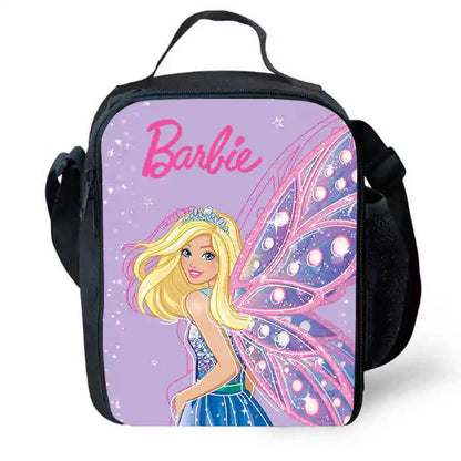 Mochila escolar infantil con diseño de Barbie y bolsas para el almuerzo y lápices para guardería, el mejor regalo para niños y niñas.