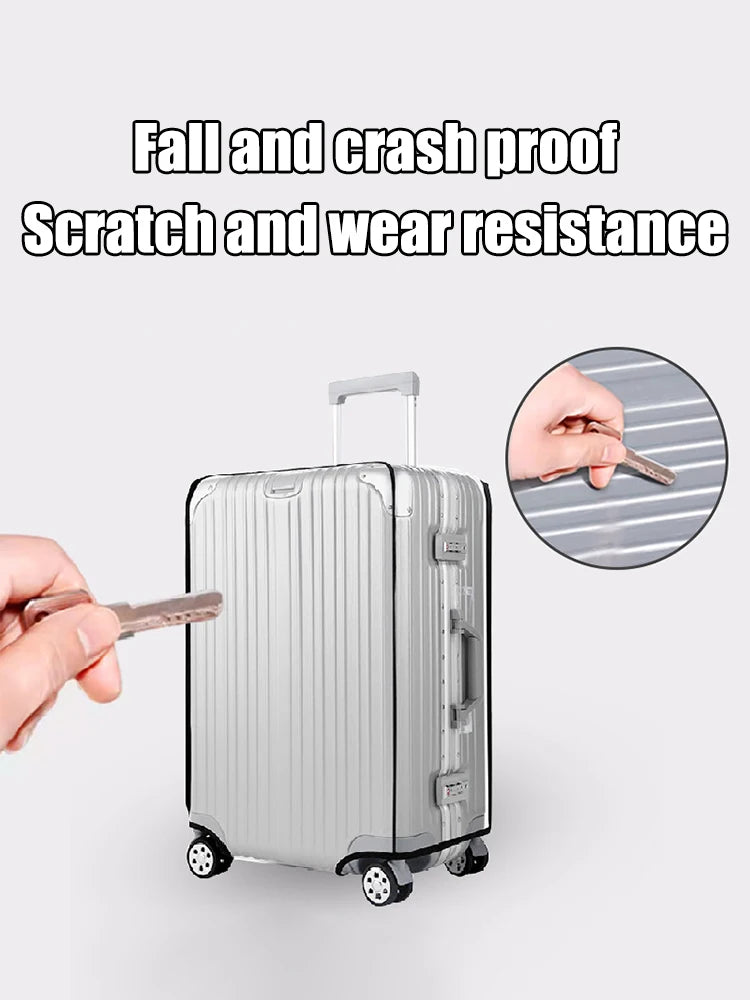 Transparent Pvc Luggage Protective Cover Wheeled Luggage Protective Cover Wear-Resistant Outer Cover Transparent Protective