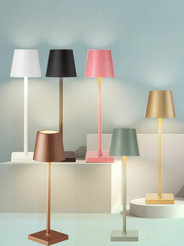 Table Lamp LED Touch Sensor Desktop Night Light Rechargeable Wireless Reading Lamp For Hotel Bar Restaurant Bedroom Decor Light