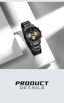 NAVIFORCE NF8076 Sports Watches for Men Stainless Strap Quartz 3ATM Waterproof Shockproof New Fashionable Clock