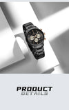 NAVIFORCE NF8076 Sports Watches for Men Stainless Steel Strap Quartz 3ATM Waterproof Shockproof New Fashionable Watch