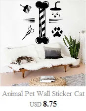 Pet Dog Grooming Wall Stickers Animal SPA Salon Shop Window Glass Decor Vinyl Wall Decals Home Pet Room Dress Up Stickers