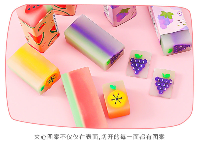 3pcs/lot Cartoon Creative Fruit Eraser Pupils Exam Pencil Eraser Children's Stationery Painting Sketch Eraser  School  Kawaii