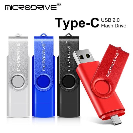 Memoria USB tipo C 2 en 1 de metal OTG de 128 GB, 4 GB, 8 GB, 32 GB, 64 GB y 128 GB.