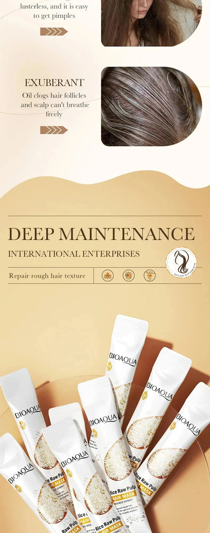 Mascarilla capilar mágica profesional reparadora natural que previene la sequedad, las puntas abiertas, repara el daño, el frizz y los enredos. Cuidado suave y liso en 5 segundos.