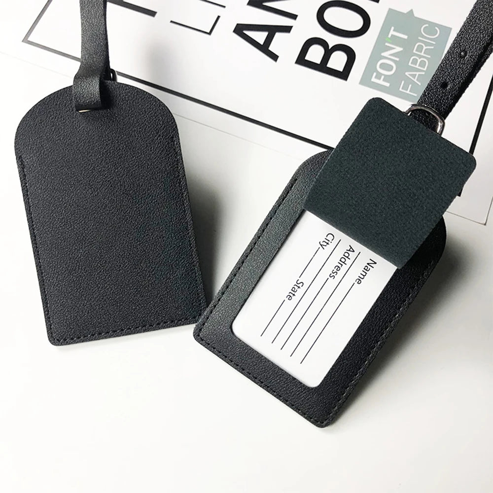 Personalized Initials Luggage Tag Custom Letters Men Women Suitcase Name Tag PU Airplane Labels Engrave Logo Travel Accessories