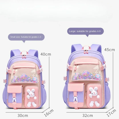 Mochila escolar ligera Kawaii para niñas de primaria 2025, impermeable, colorida, de viaje, ideal como regalo.