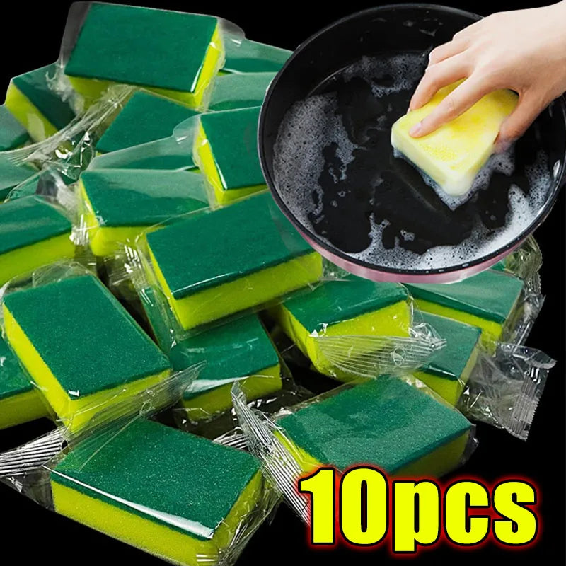 100/1 pçs cozinha lavar louça esponja macia absorvente limpo esfregar pote ferrugem esfregão remoção kits escova de limpeza doméstica esponja