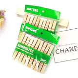 20 pinzas de bambú natural para ropa, pinzas para fotos, pinzas de madera para manualidades, bodas y fiestas, envío directo