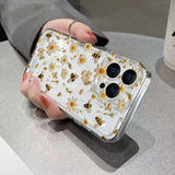 Honeybee Flower Pattern Clear Case For Xiaomi 14T Cases Xiaomi 13 12 11 Lite 5G 14 13T 12T 12X Poco M6 X6 X5 X3 F5 F6 Pro Cover