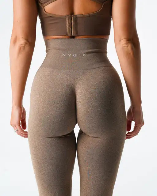 Nvgtn Seamless Fitness Leggings para Mulheres, Shorts de Spandex, Elástico, Respirável, Hip-Lifting, Esportes de Lazer, Calças Justas de Spandex