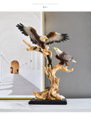 Chinese Style Simulated Eagle Ornaments Resin Decoration for Home Living Room Wine Cabinet Foyer Office Crafts