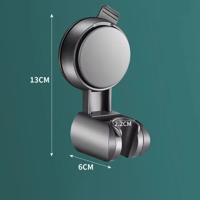Nuevo soporte único para cabezal de ducha de mano con ventosa y ajuste horizontal, cabezal de ducha grande compatible con montaje en pared reubicable