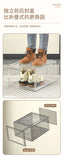 Transparent shoe box, magnetic drop front, thick plastic storage box, detachable dustproof shoe storage box