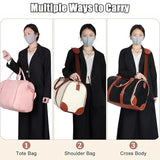 1pc Foldable Women's Travel Convenient Carry-on Clothing Bag Large PU Leather Duffel Bag Women's Business Travel Bag