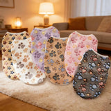 Flannel Dog Clothes Pet Clothes for Small Medium Dogs Soft Puppy Vest Cute Paw Print Chihuahua Coat Yorkshire Vest Pet Costume