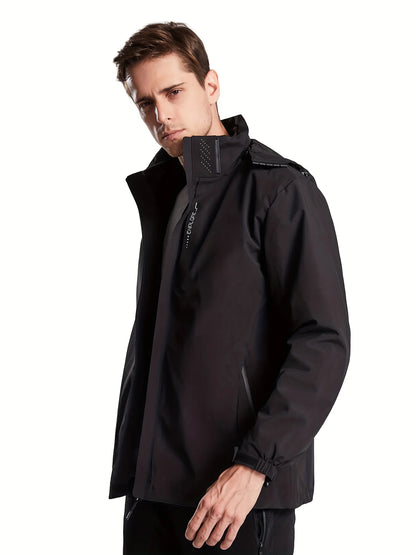 Men's Lightweight Waterproof Rain Jacket, Hooded Shell Outdoor Raincoat Hiking Windbreaker Jacket Coat