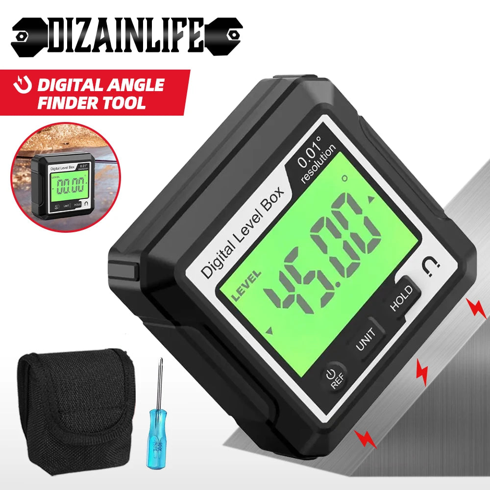 Digital Angle Gauge Level Angle Finder Magnetic Protractor Inclinometer Level Angle Finder with Magnes Backlight Measuring Tools