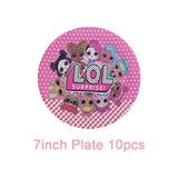 LO&amp;Ling-Cartoon Theme Party Decoration, Disposable Tableware, Hanging Banner, Whistle Mask, Baby Shower, Photo Prop, Girl Birthday 