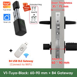 RAYKUBE V1 Adjustable TT Lock/ Tuya Bluetooth Smart Fingerprint Digital Cylinder Lock with APP/Password/RFID Card/Key  unlock