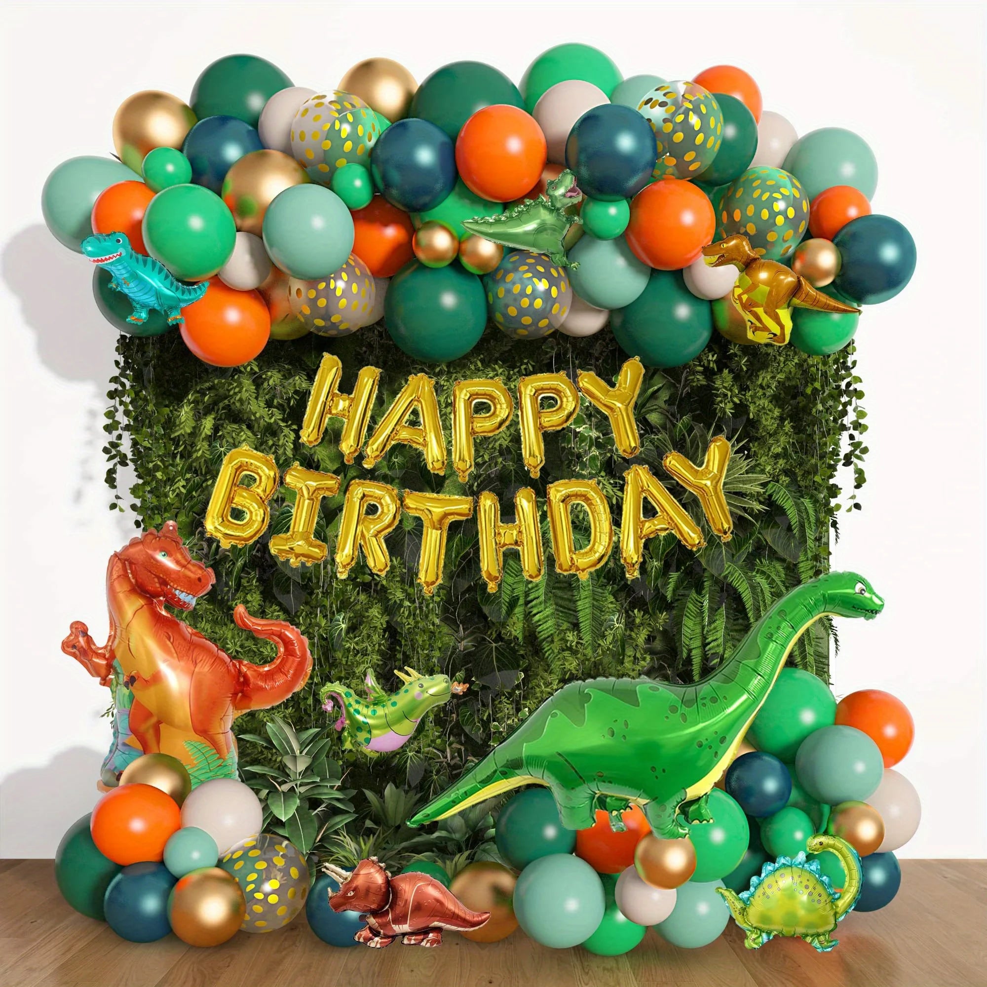 Globos decorativos con temática de animales de la selva, Tiranosaurio Rex, para cumpleaños y exteriores, aniversarios y celebraciones, 154 unidades 
