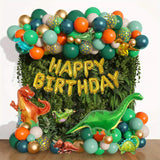 Globos decorativos con temática de animales de la selva, Tiranosaurio Rex, para cumpleaños y exteriores, aniversarios y celebraciones, 154 unidades 