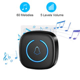 Wireless Smart Home Welcome Door Bell, Waterproof Chime Kit, Smart Home Chime, 60 Songs Range, US Plug, EU Plug, IP44, 300m Range