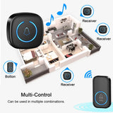 Wireless Smart Home Welcome Door Bell, Waterproof Chime Kit, Smart Home Chime, 60 Songs Range, US Plug, EU Plug, IP44, 300m Range