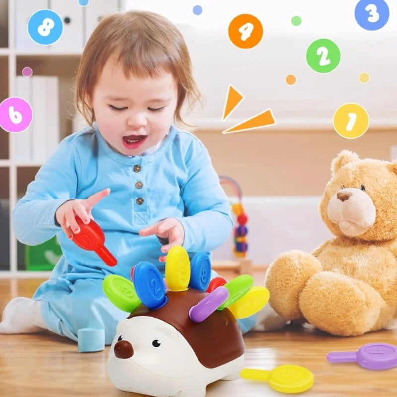 Juguetes sensoriales de erizo para niños pequeños, Montessori, motricidad fina, preescolar, juguetes educativos de viaje, edad 1, 2, 3 y 4 años 