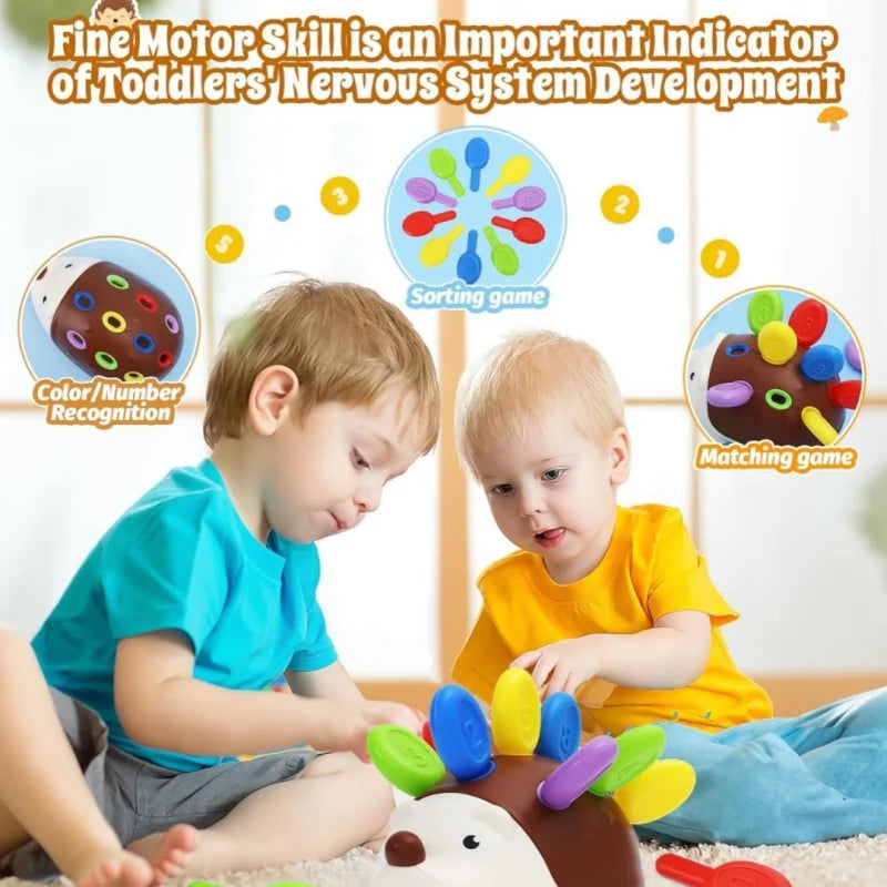 Juguetes sensoriales de erizo para niños pequeños, Montessori, motricidad fina, preescolar, juguetes educativos de viaje, edad 1, 2, 3 y 4 años 