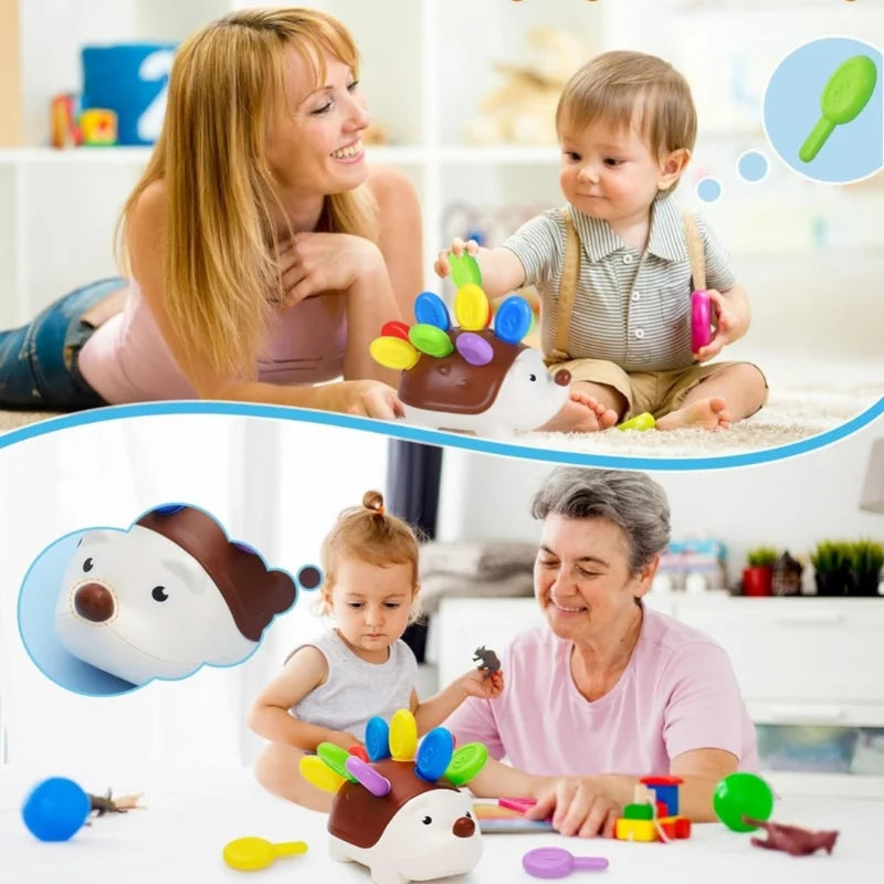 Juguetes sensoriales de erizo para niños pequeños, Montessori, motricidad fina, preescolar, juguetes educativos de viaje, edad 1, 2, 3 y 4 años 