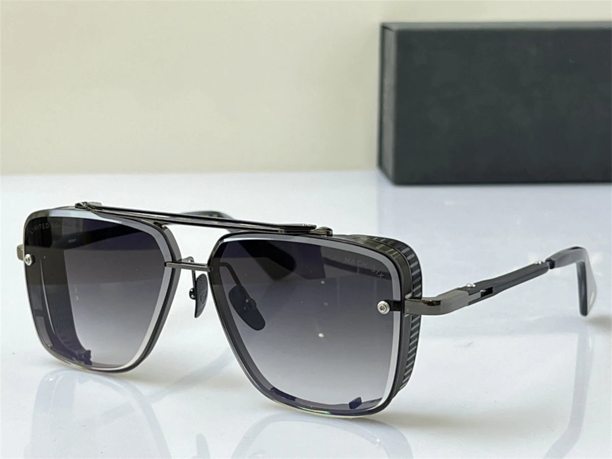 ADITA MACH SIX Limited edition DTS121 Top High Quality Sunglasses for Men Titanium Fashion Design Womens Sunglasses with box