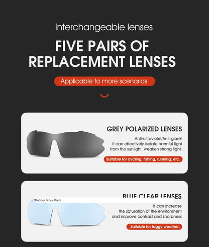 WEST BIKING Cycling Polarized Glasses Bike Outdoor Sports Sunglasses MTB PC Goggles Eyewear 5 Lens Bicycle Accessories